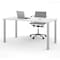 Bestar Universel 60W Table Desk with Square Metal Legs, White 65865-17 - alternate 6